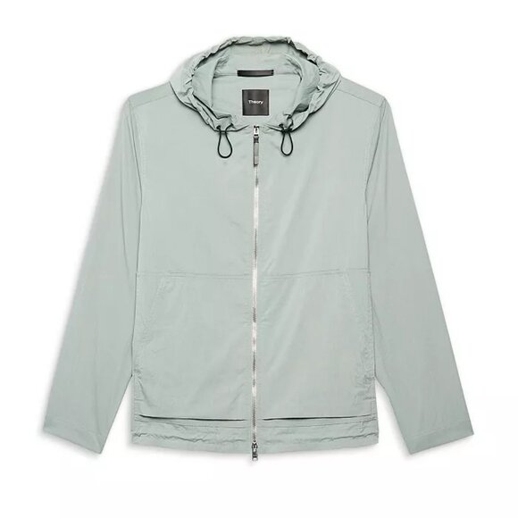 Men's Theory Haskel Kelso Piqué Packable Jacket in Steel Green - Picture 5 of 9